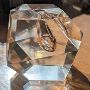 Petite, Mid-Century Modern, faceted crystal "Orchid" bud vase by Timo Sarpaneva